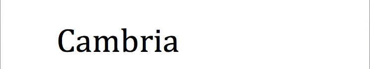 Cambria Font Sample