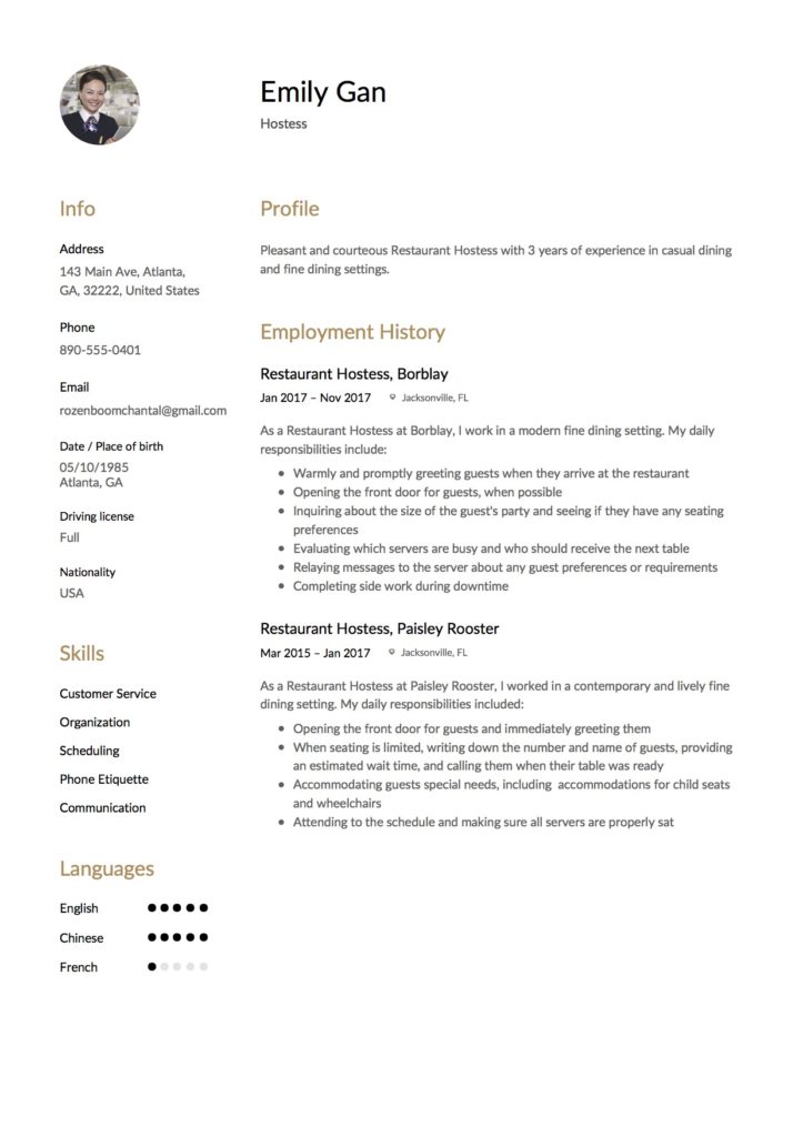 Restaurant Hostess Resume Sample & Guide - Resumeviking.com