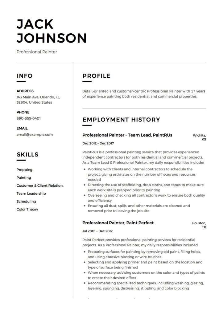 Resume - Professional Painter-12