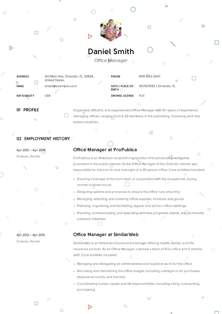 Creative Resume Office Manager