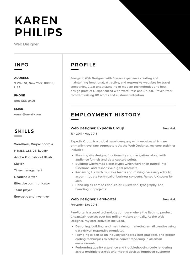 Digital designer resume