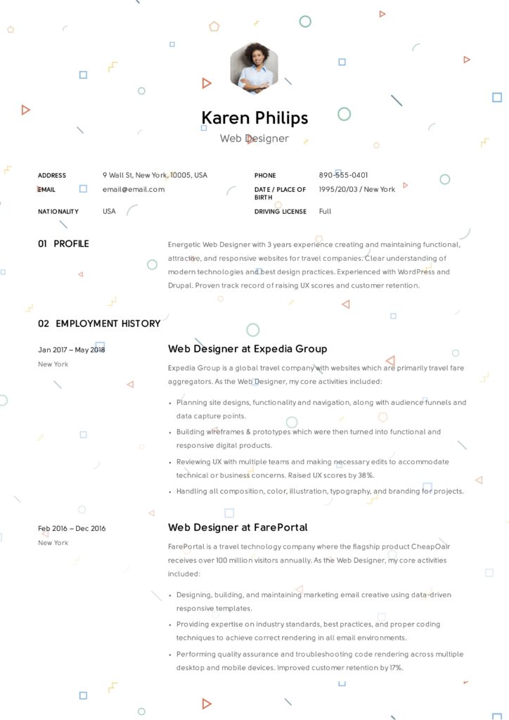 Creative Web designer resume