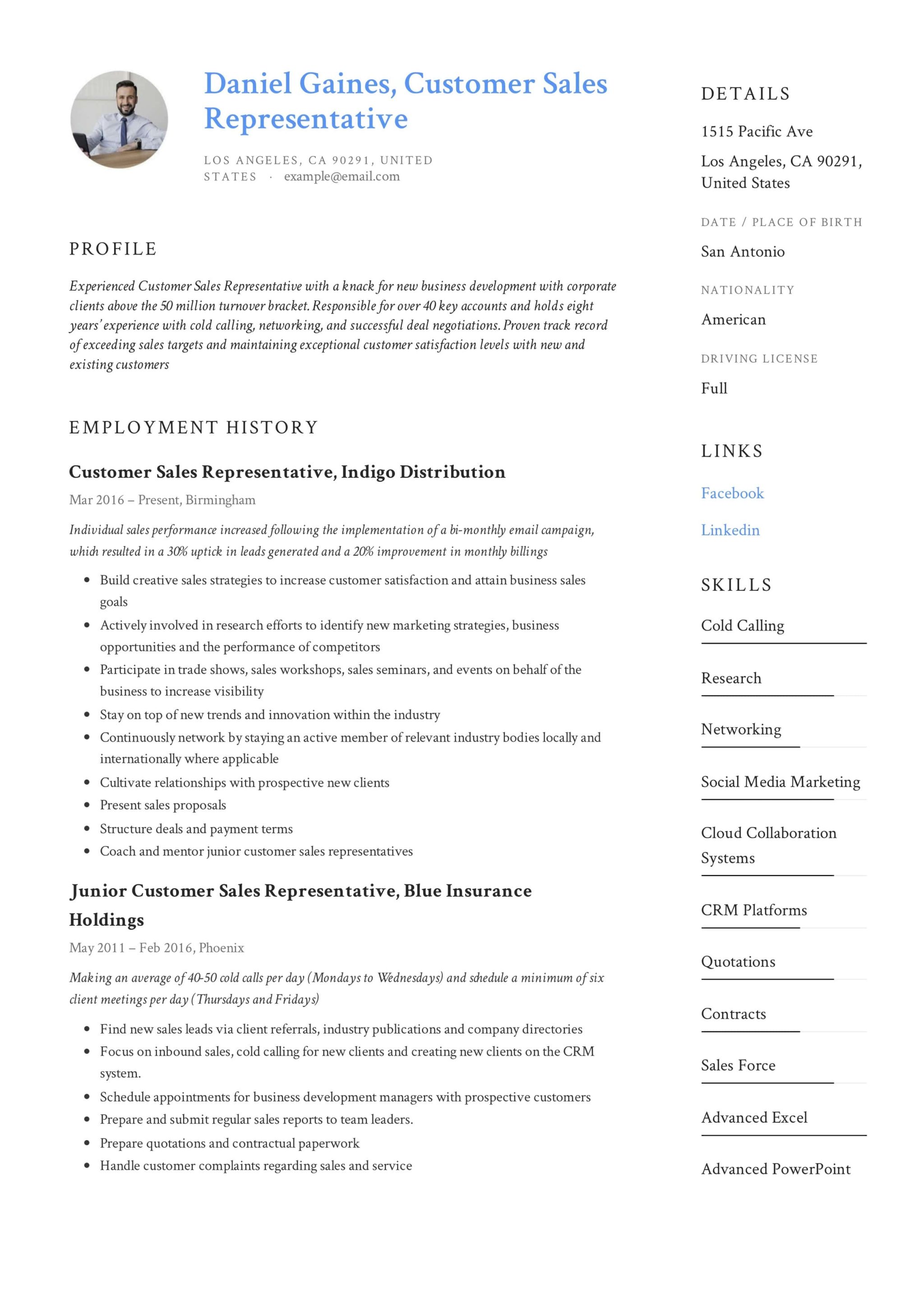 Guide Customer Sales Representative Resume +12 Samples PDF 2019