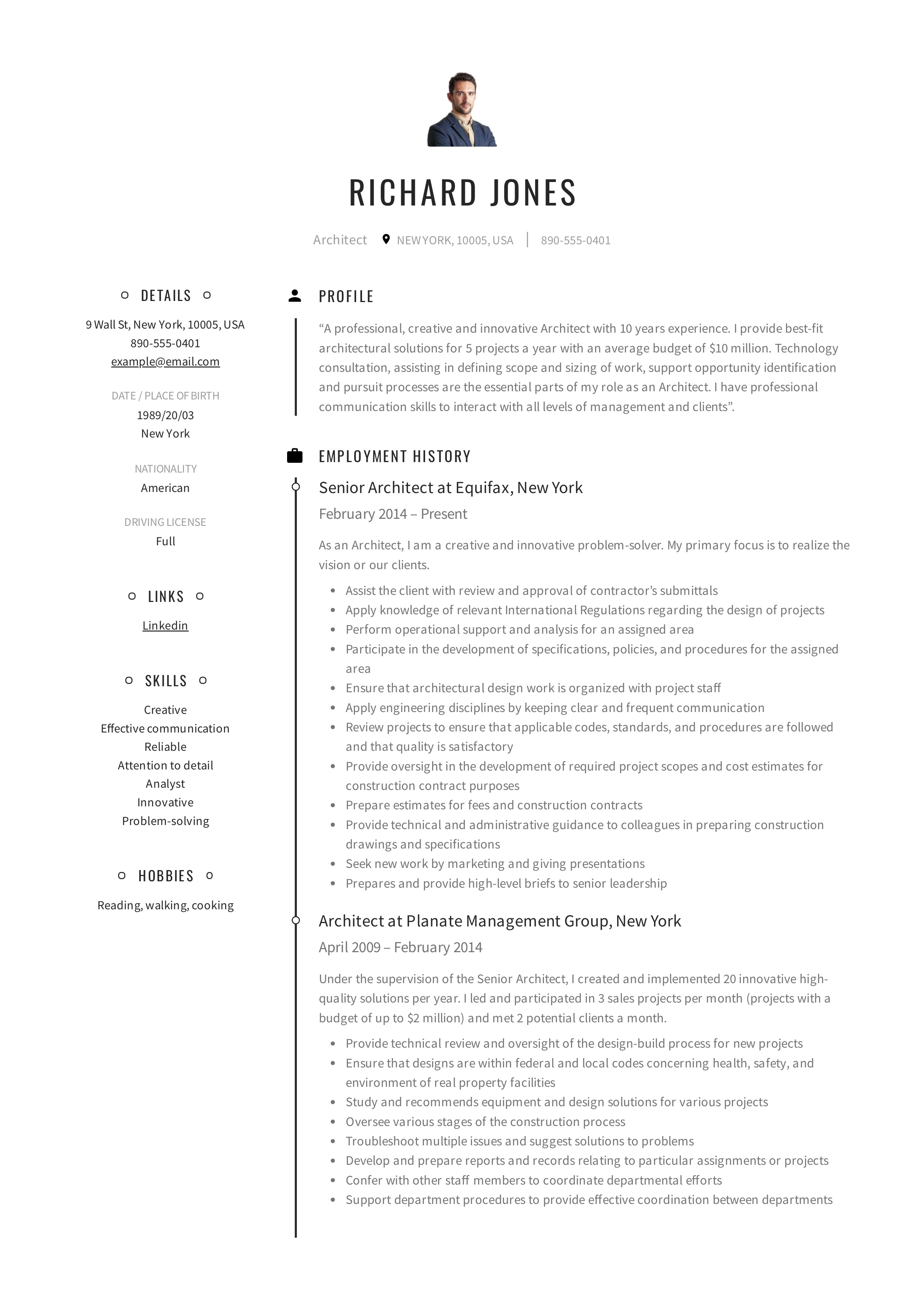 Architect Resume Sample & Writing Guide - Resumeviking.com