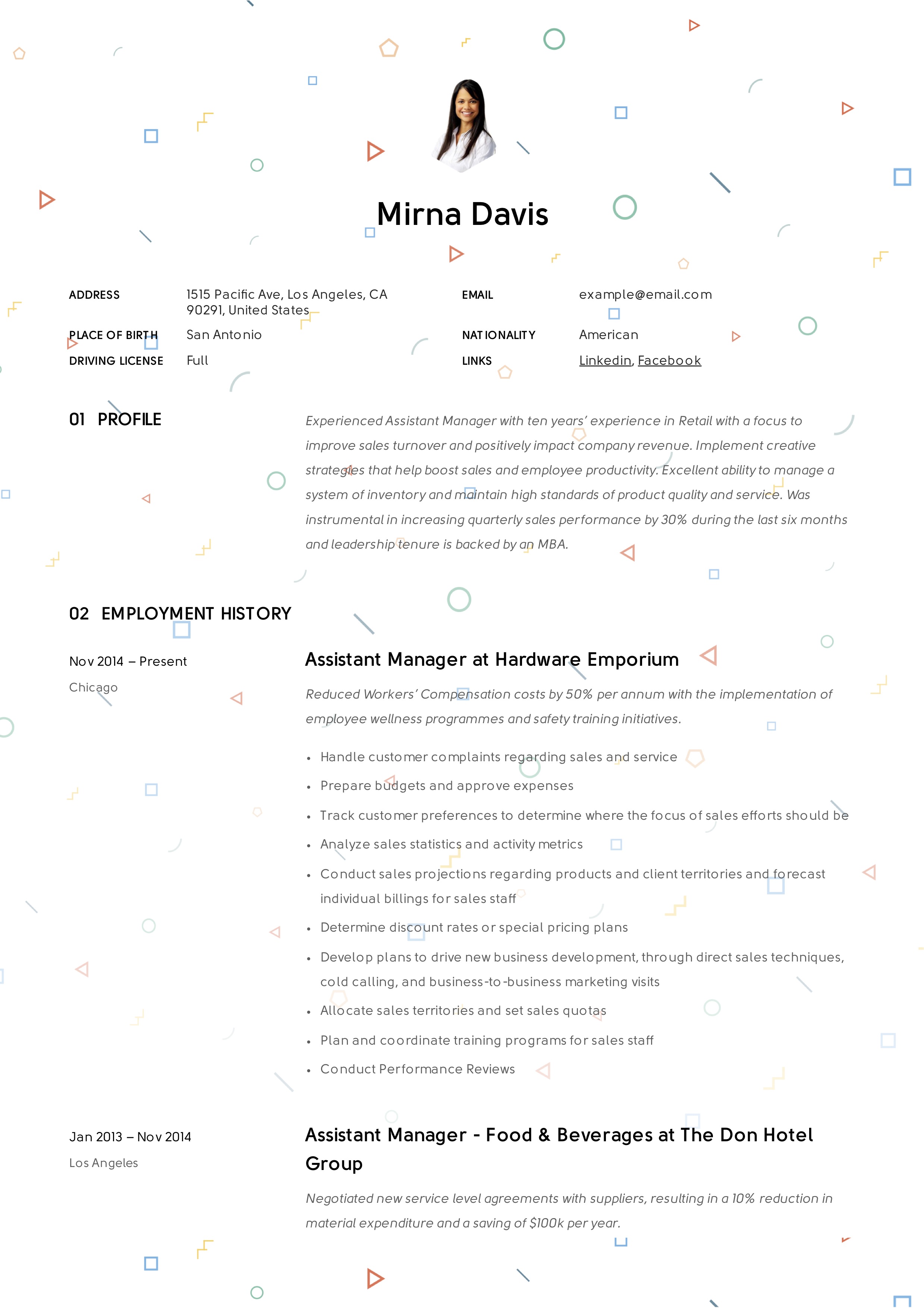 Manager Assistant Resume