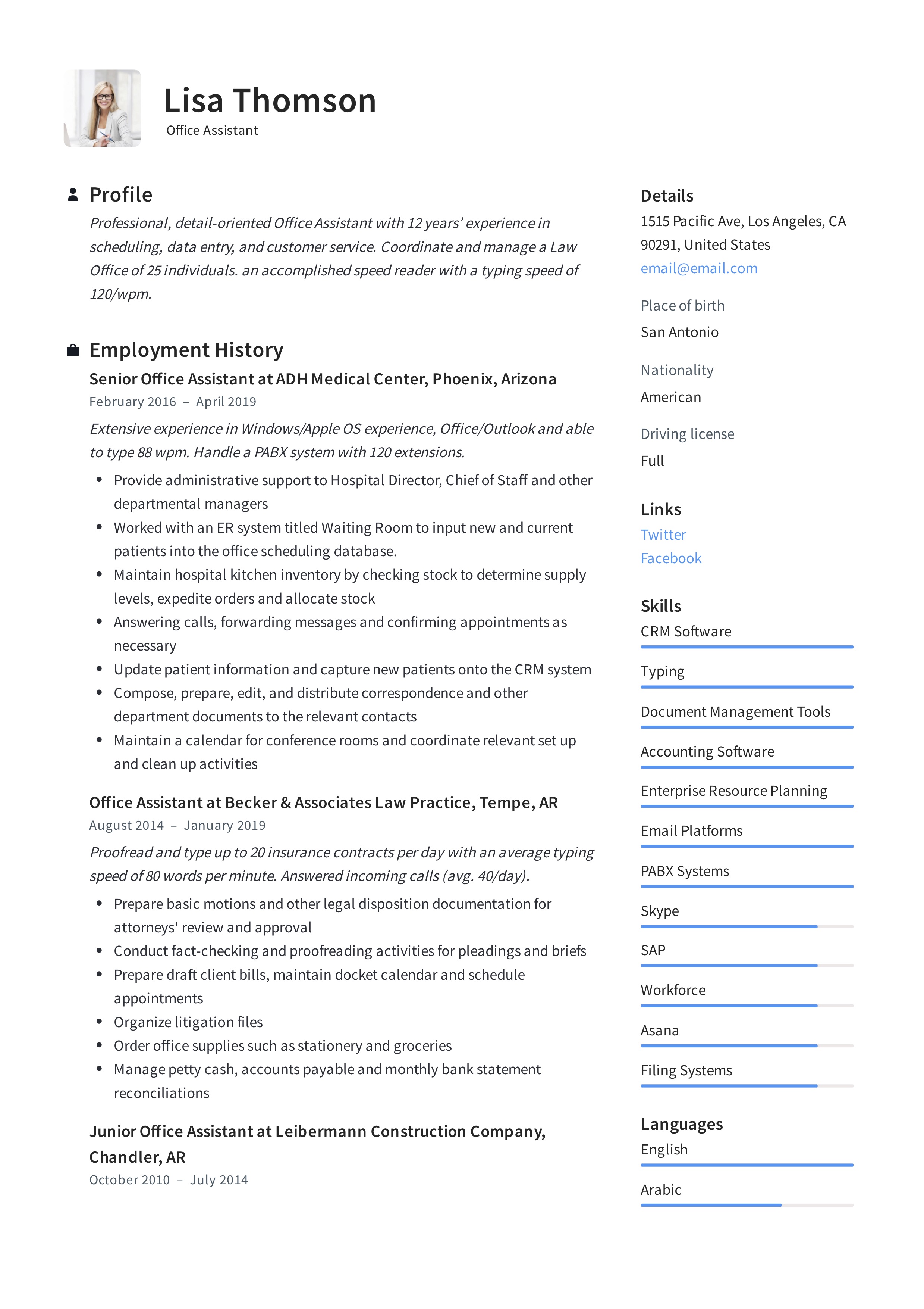 Office Assistant Resume + Writing Guide  12 Resume TEMPLATES  2019