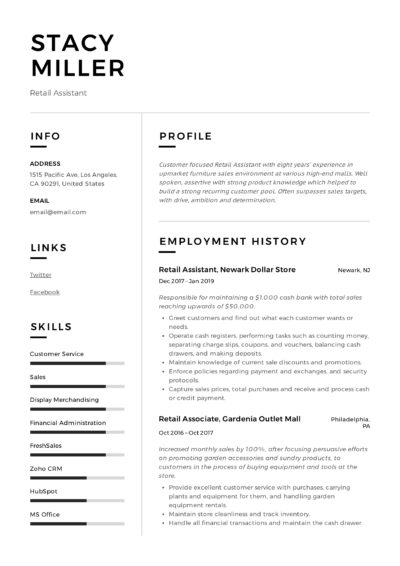 Retail Assistant Resume Example 11