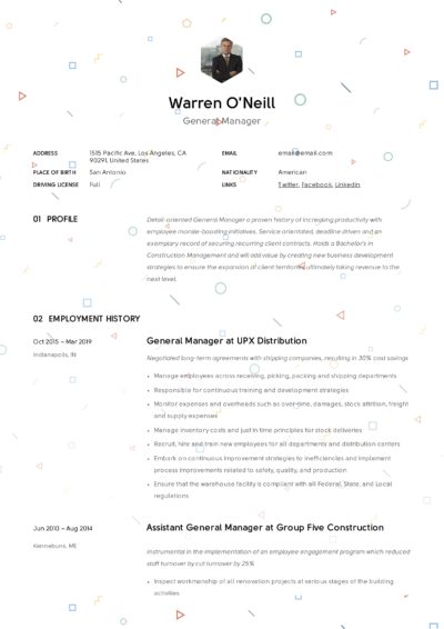 Creative General Manager Resume