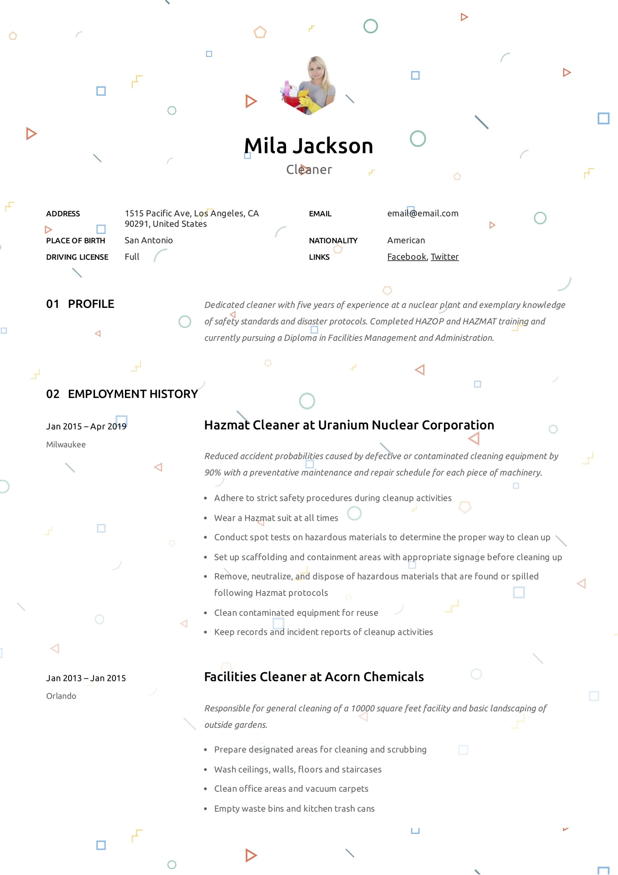 resume template cleaner