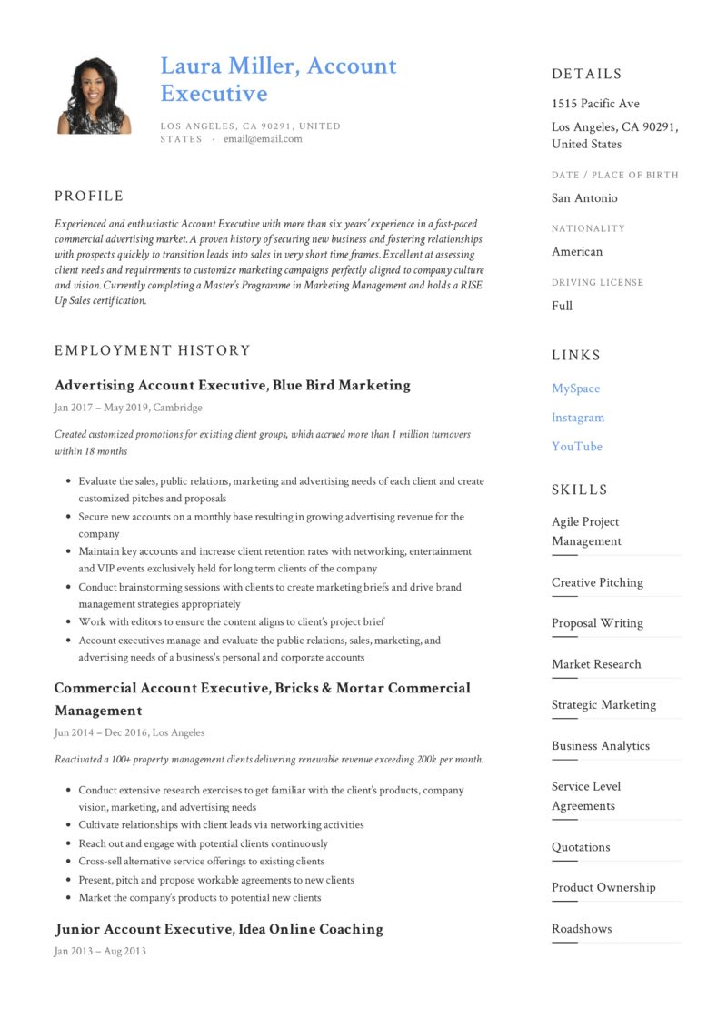 Resume Account Executive