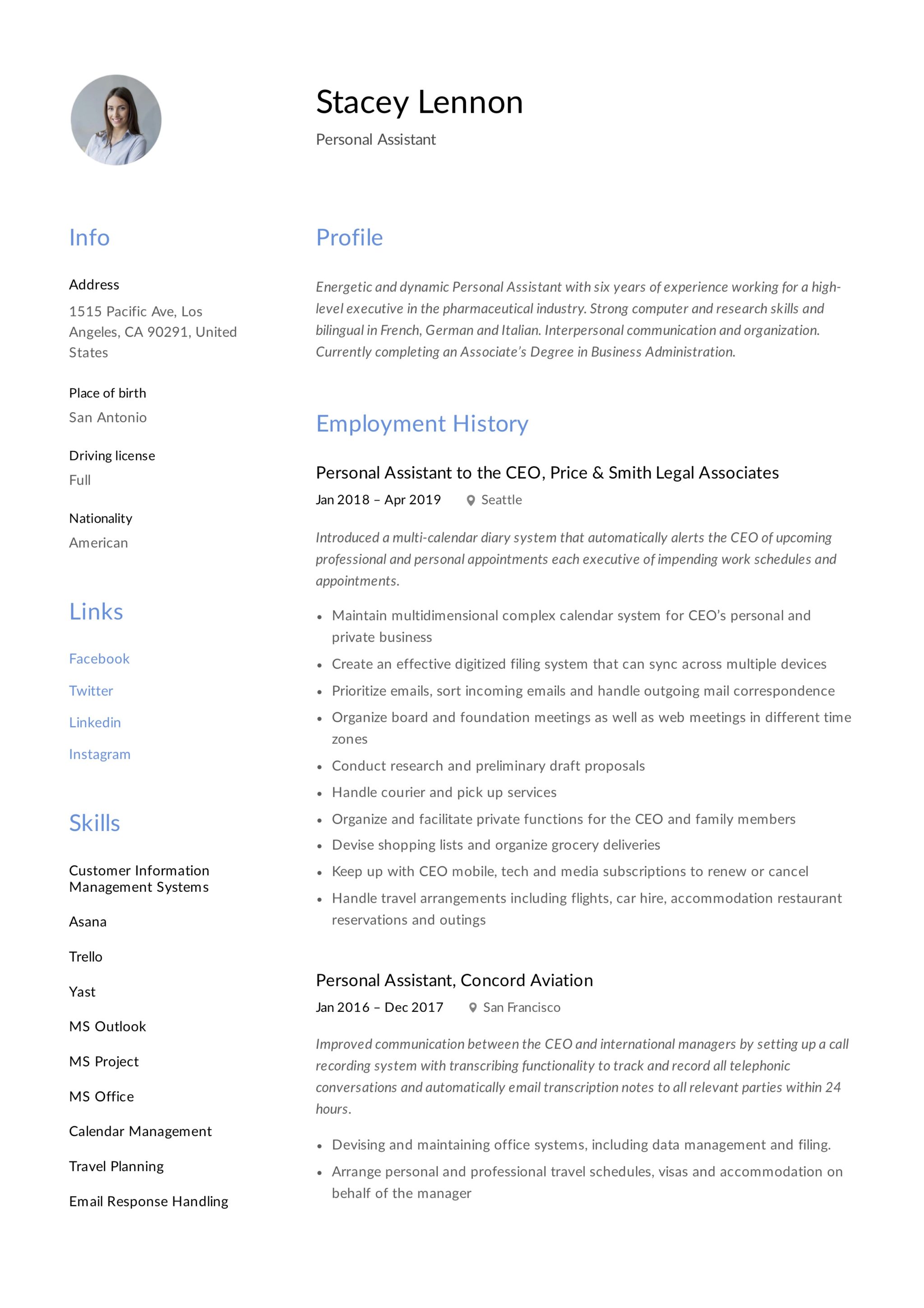 Resume – Personal Assistant (8)