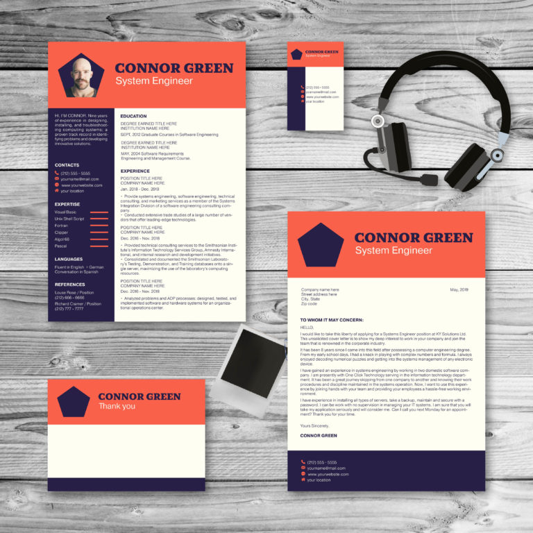 tomato purple colored resume and cover letter