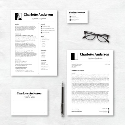 Creative black and white resume motive