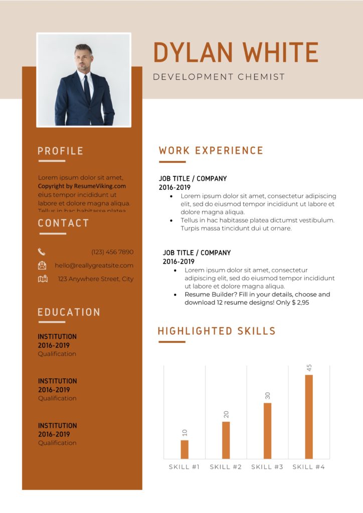 Colored CV template word