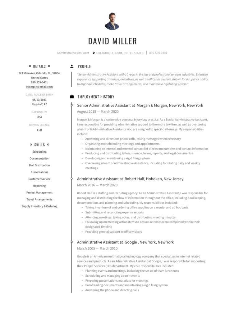 creative administrative assistant resume
