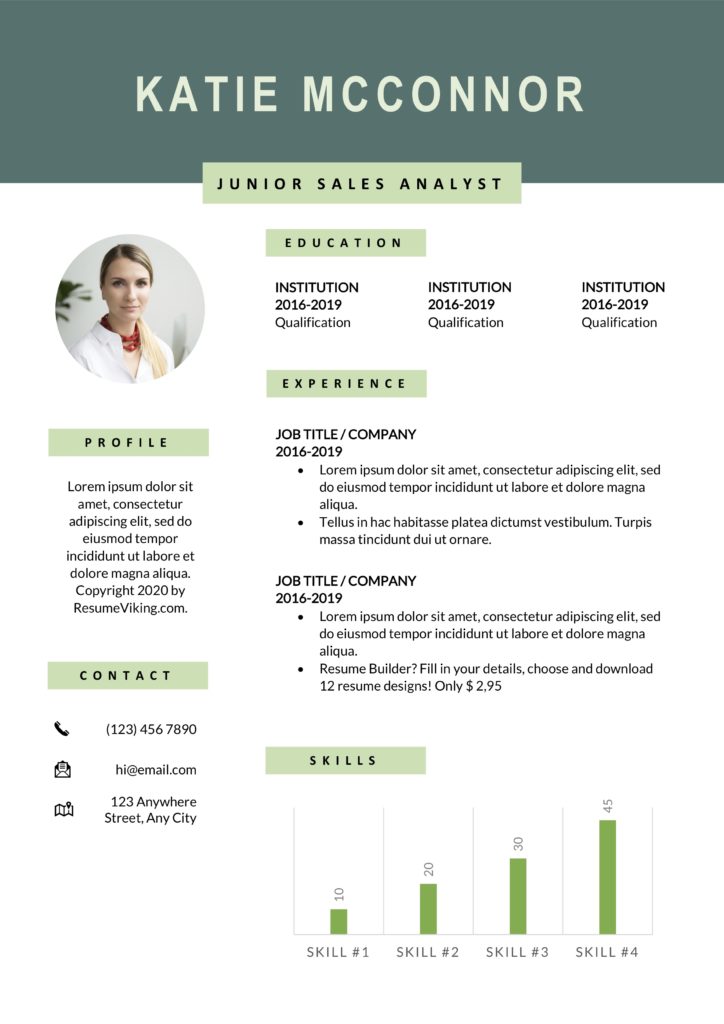 resume template word green