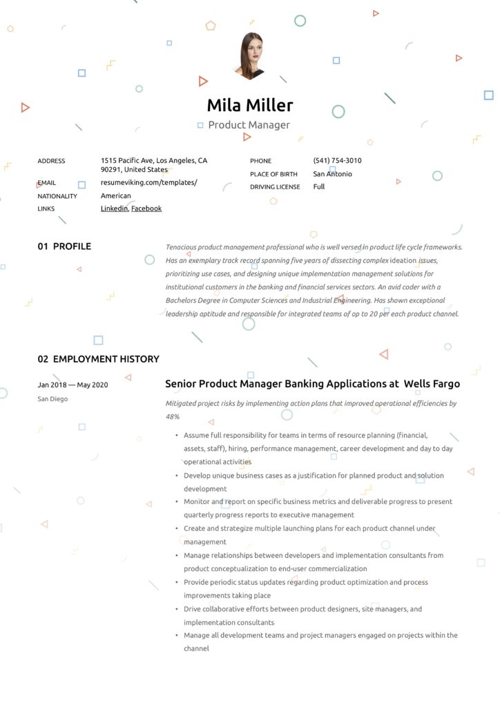 resume product manager