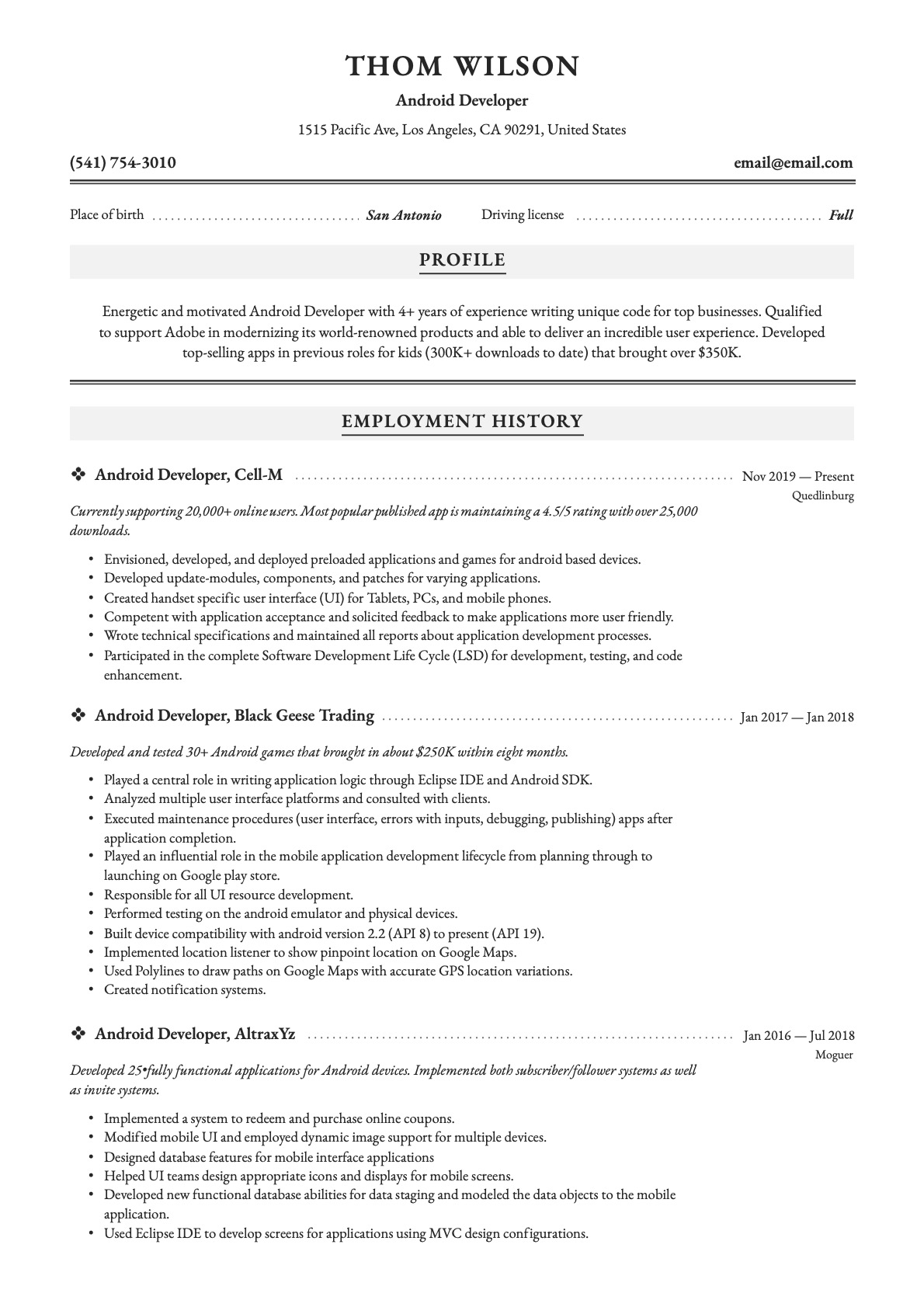 Example Resume Android Developer-10