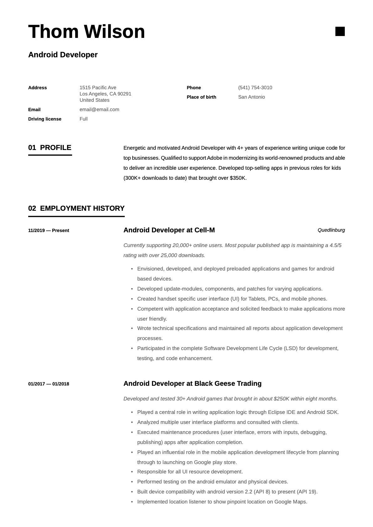Example Resume Android Developer-11