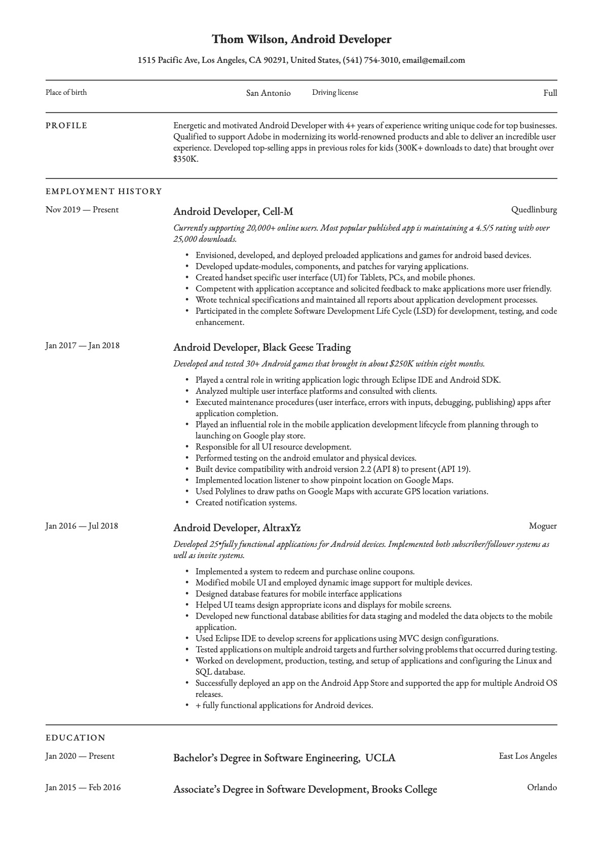 Example Resume Android Developer-5