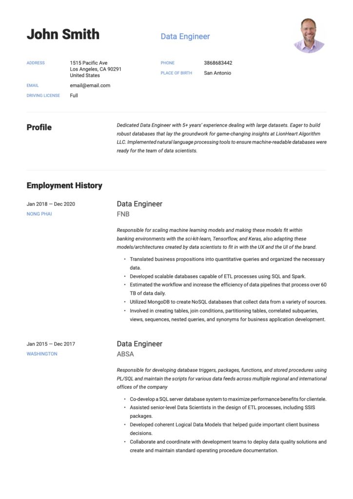 Modern Data Engineer CV