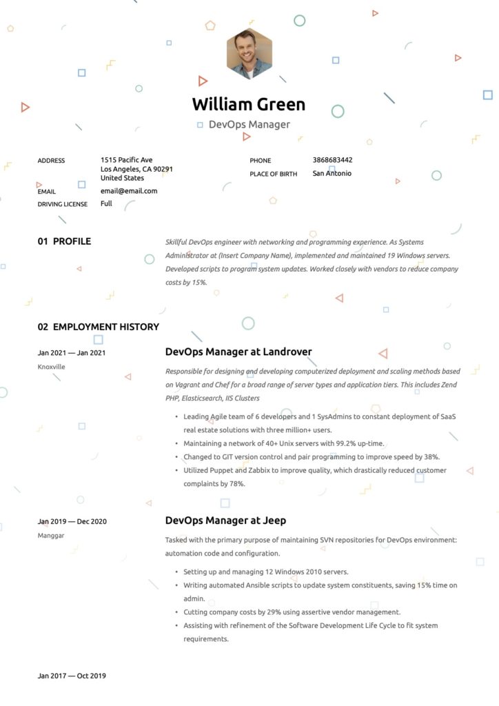 Creative DevOps Manager Resume