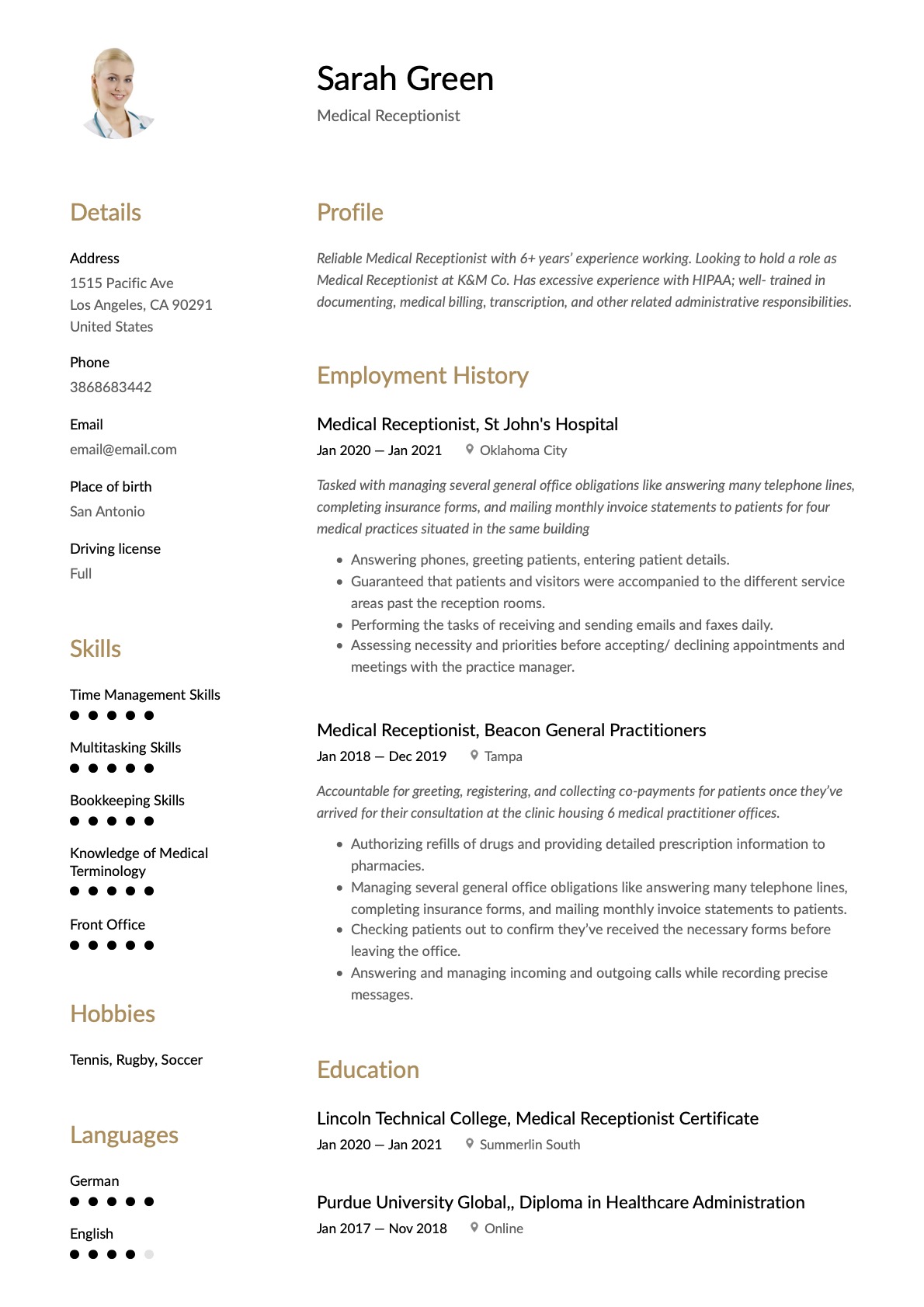 Example Resume Medical Receptionist-17