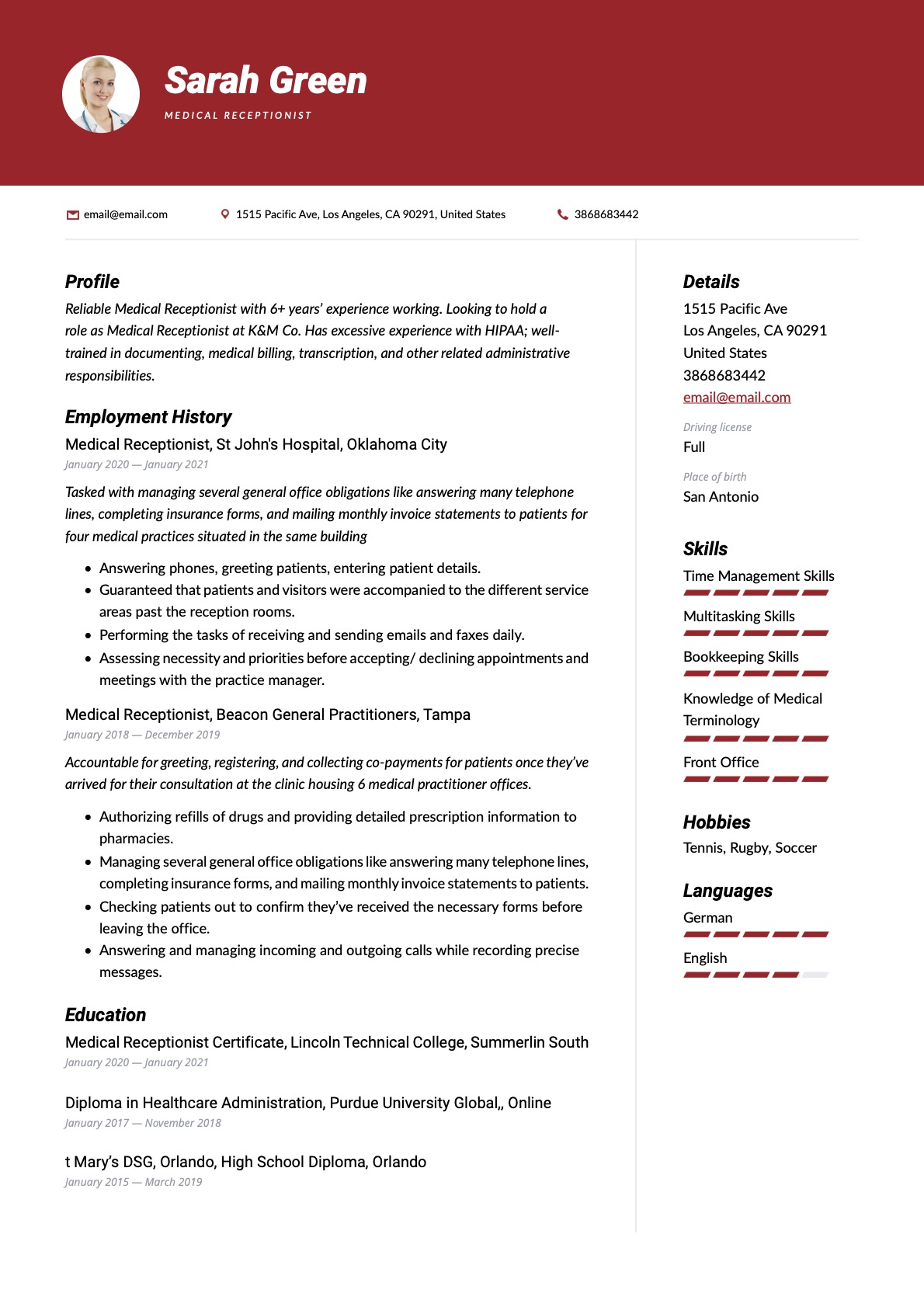 Example Resume Medical Receptionist-7