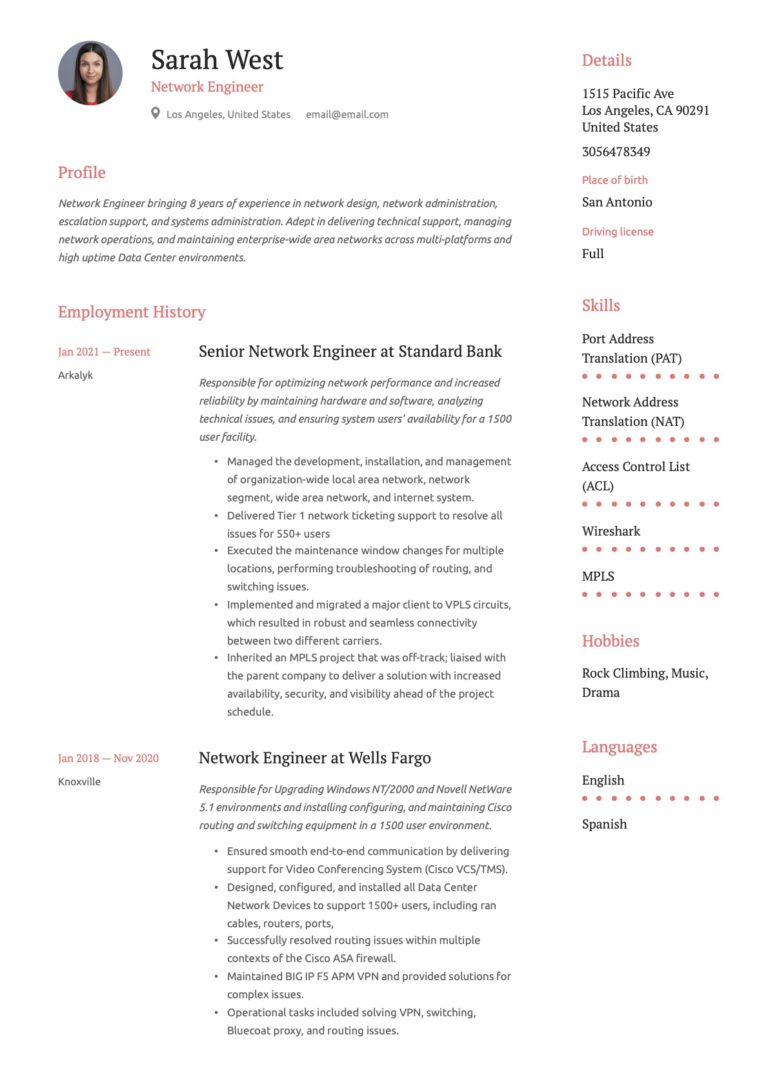 Example Resume Network Engineer 18