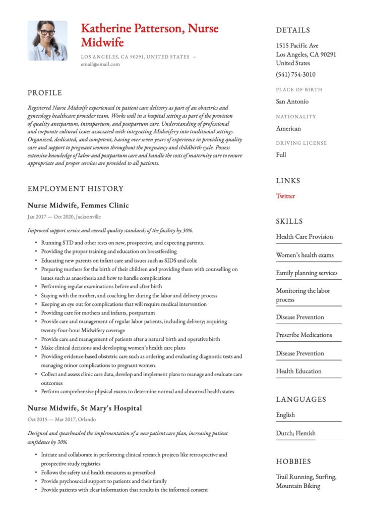 Midwife Resume