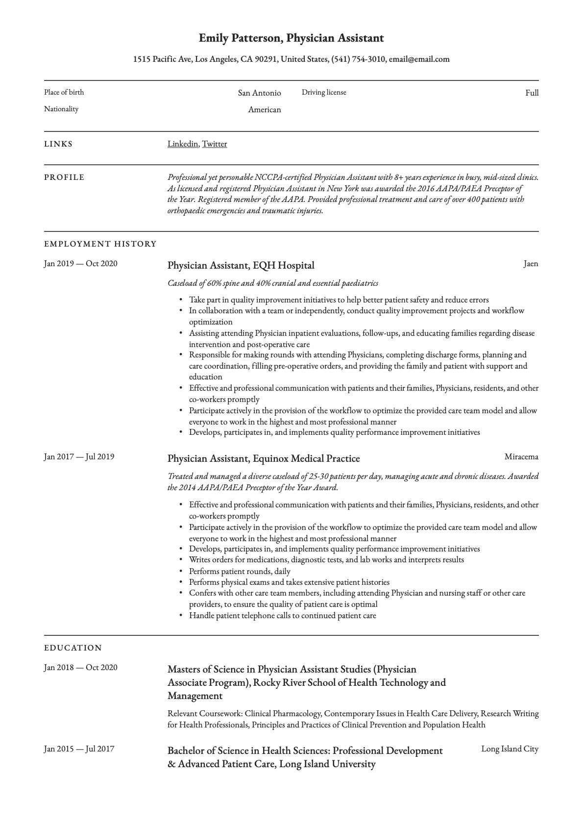 Example Resume Physician Assistant-5