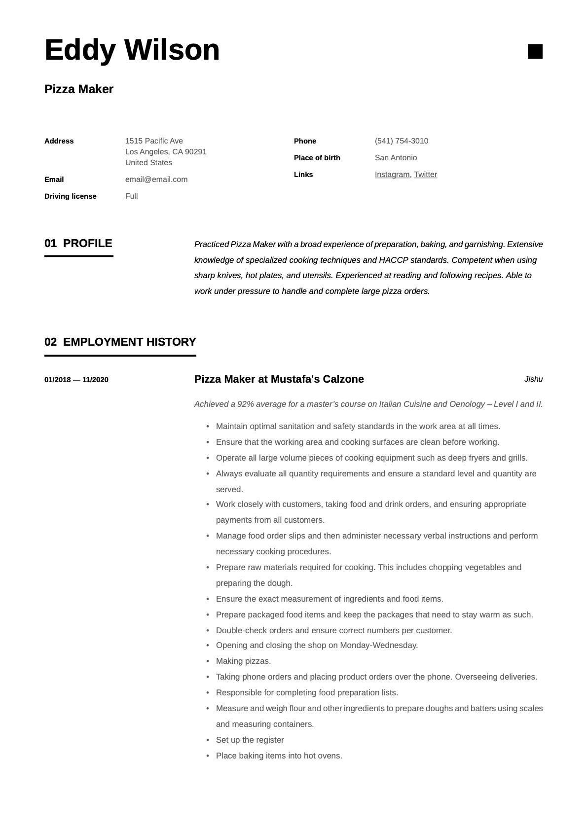 Example Resume Pizza Maker-11
