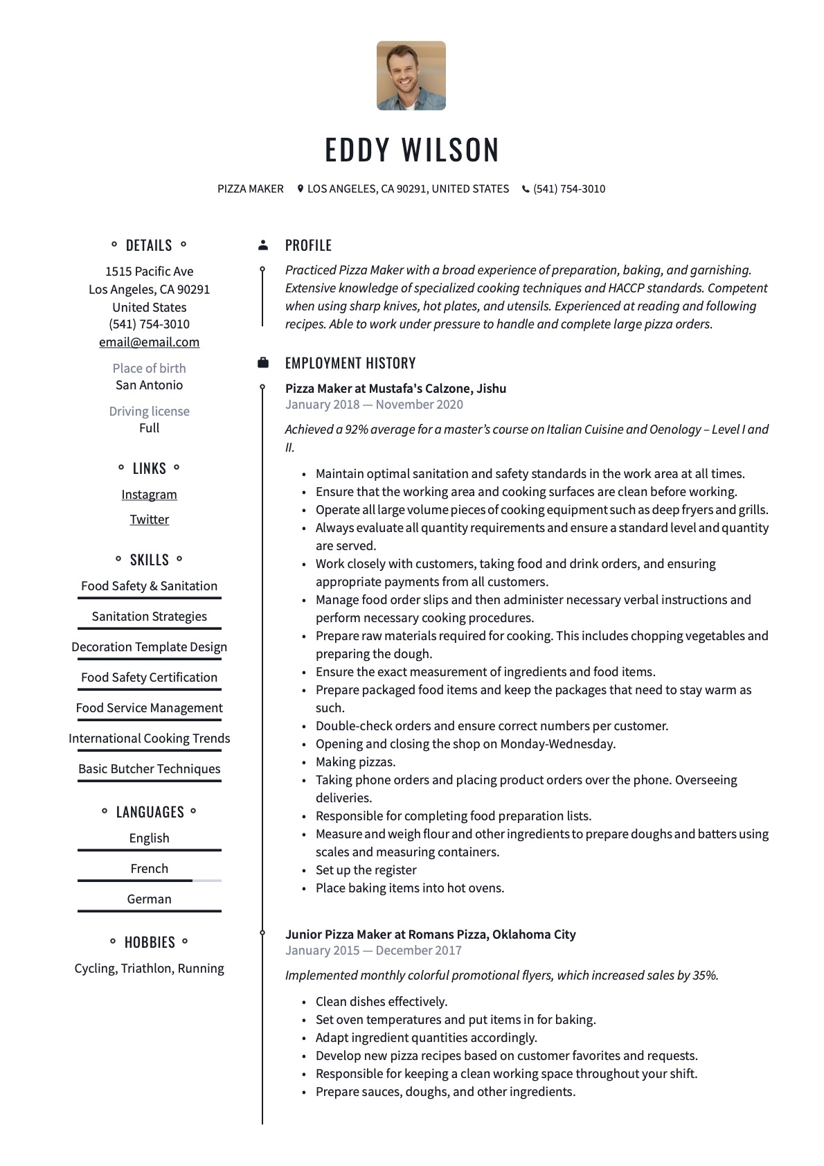 Example Resume Pizza Maker-2
