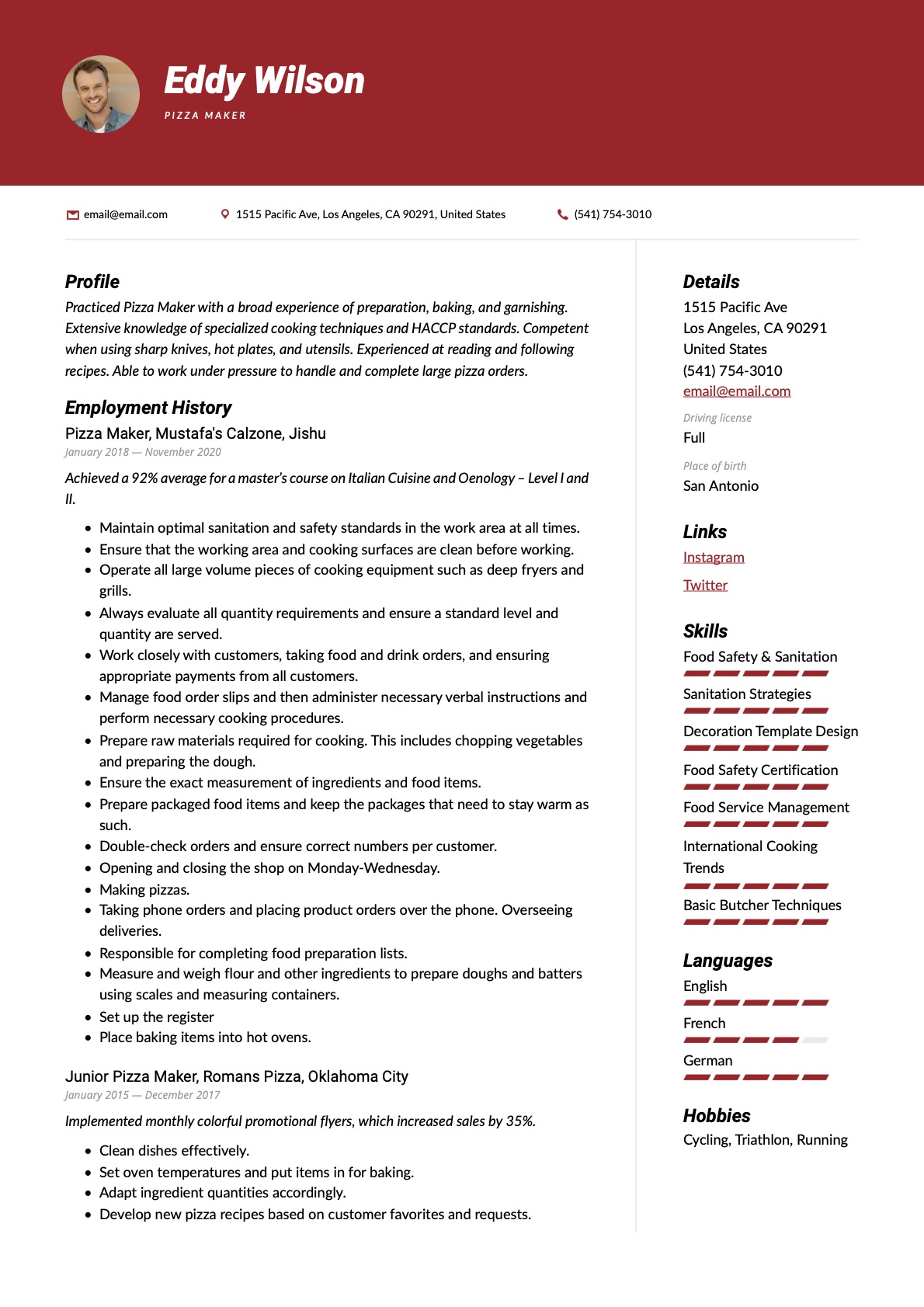 Example Resume Pizza Maker-7
