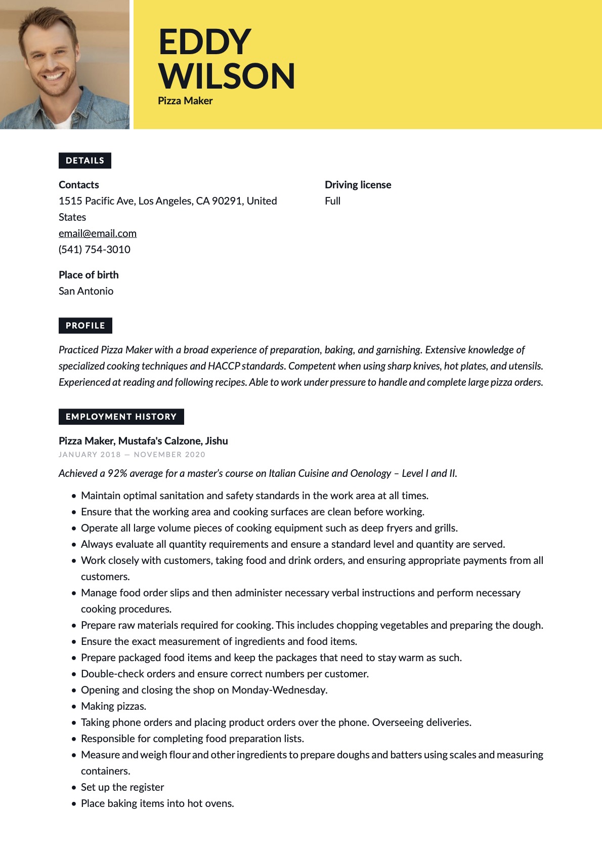 Example Resume Pizza Maker-9