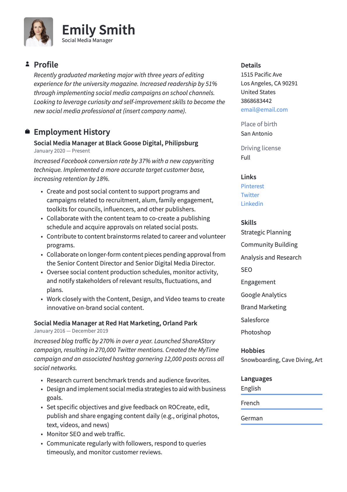 Example Resume Social Media Manager-1