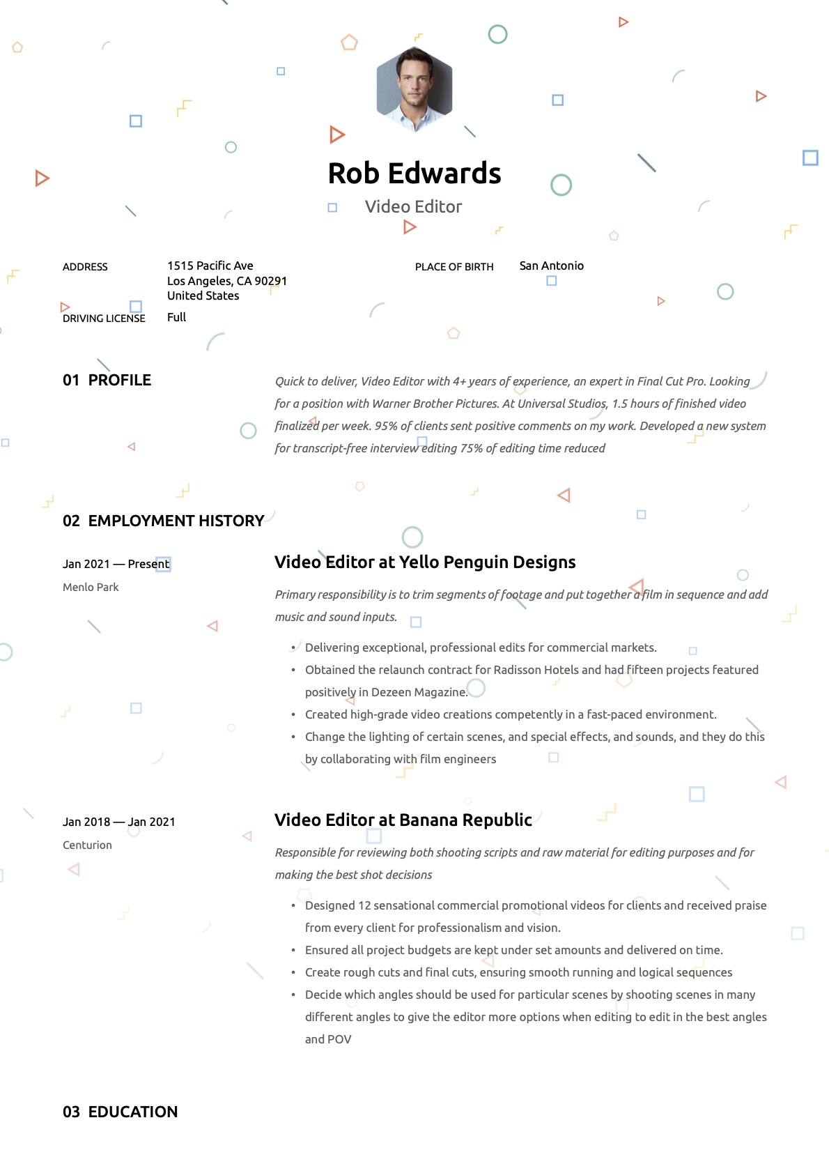 Example Resume Video Editor-15
