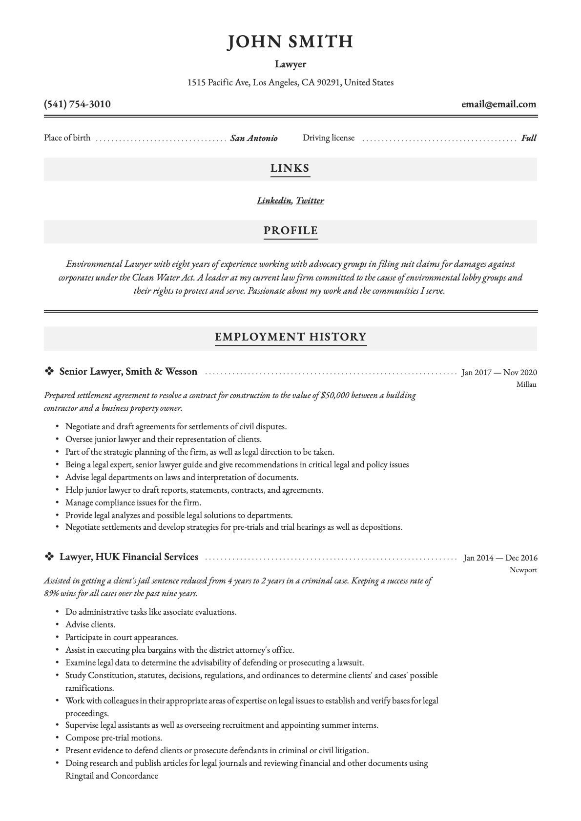 Example resume Lawyer-10