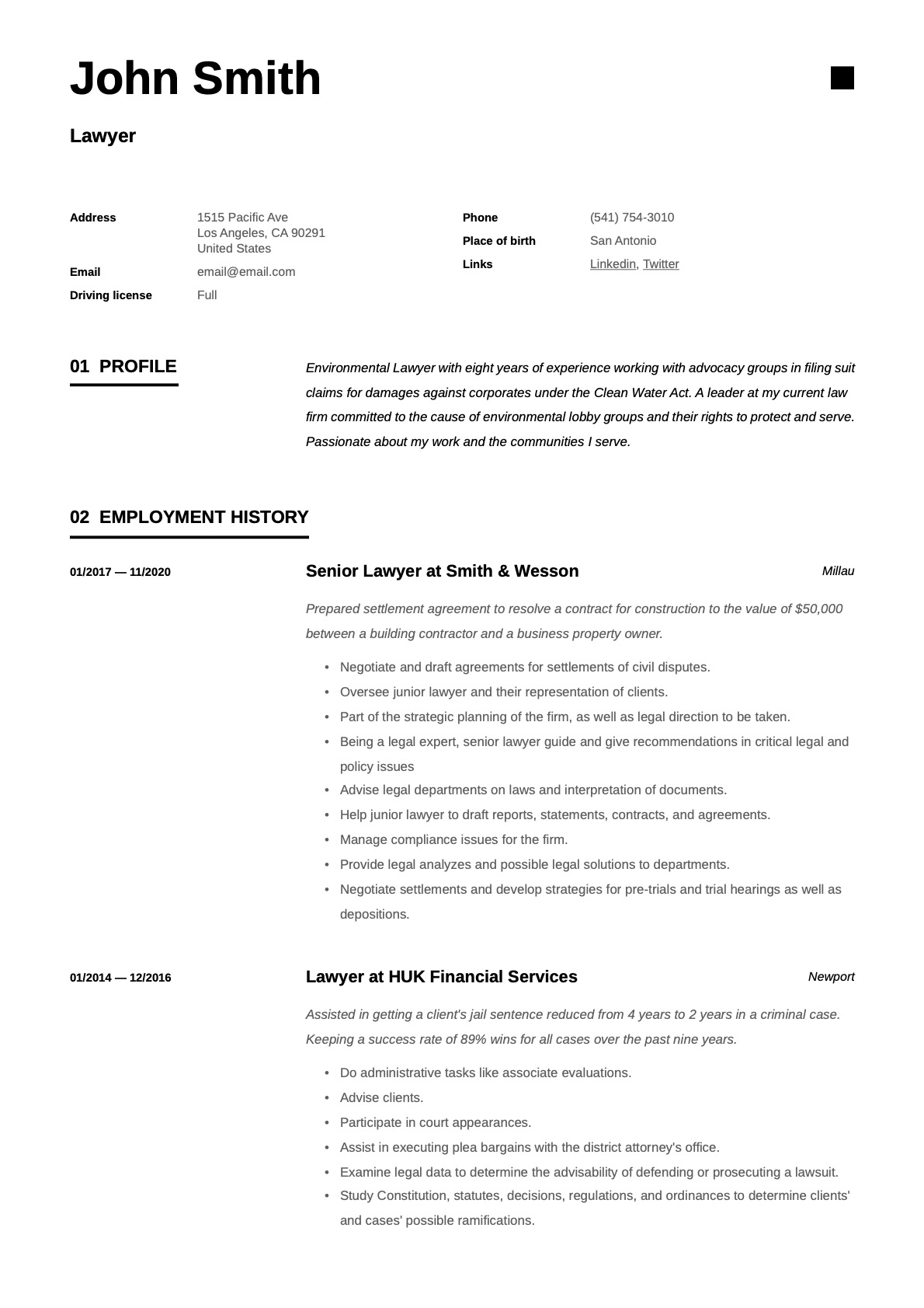 Example resume Lawyer-11
