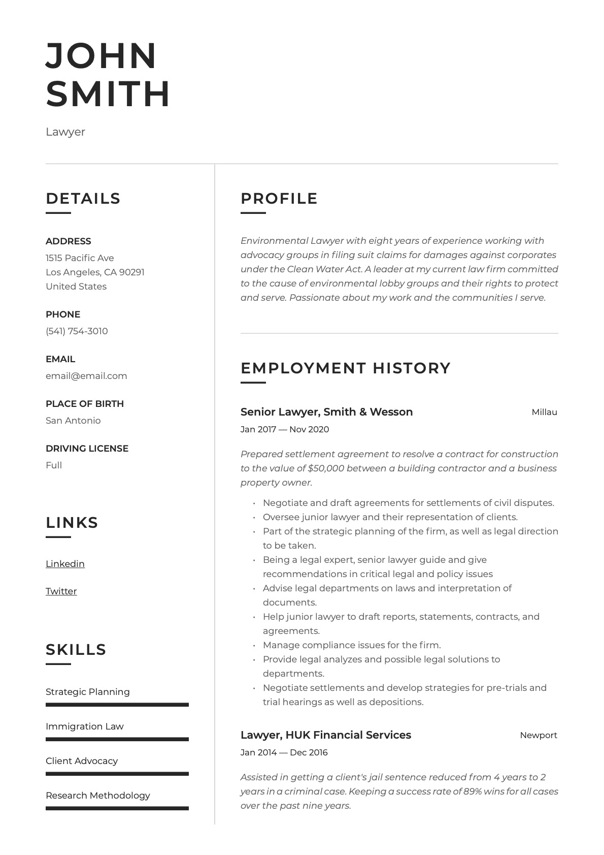 Example resume Lawyer-14