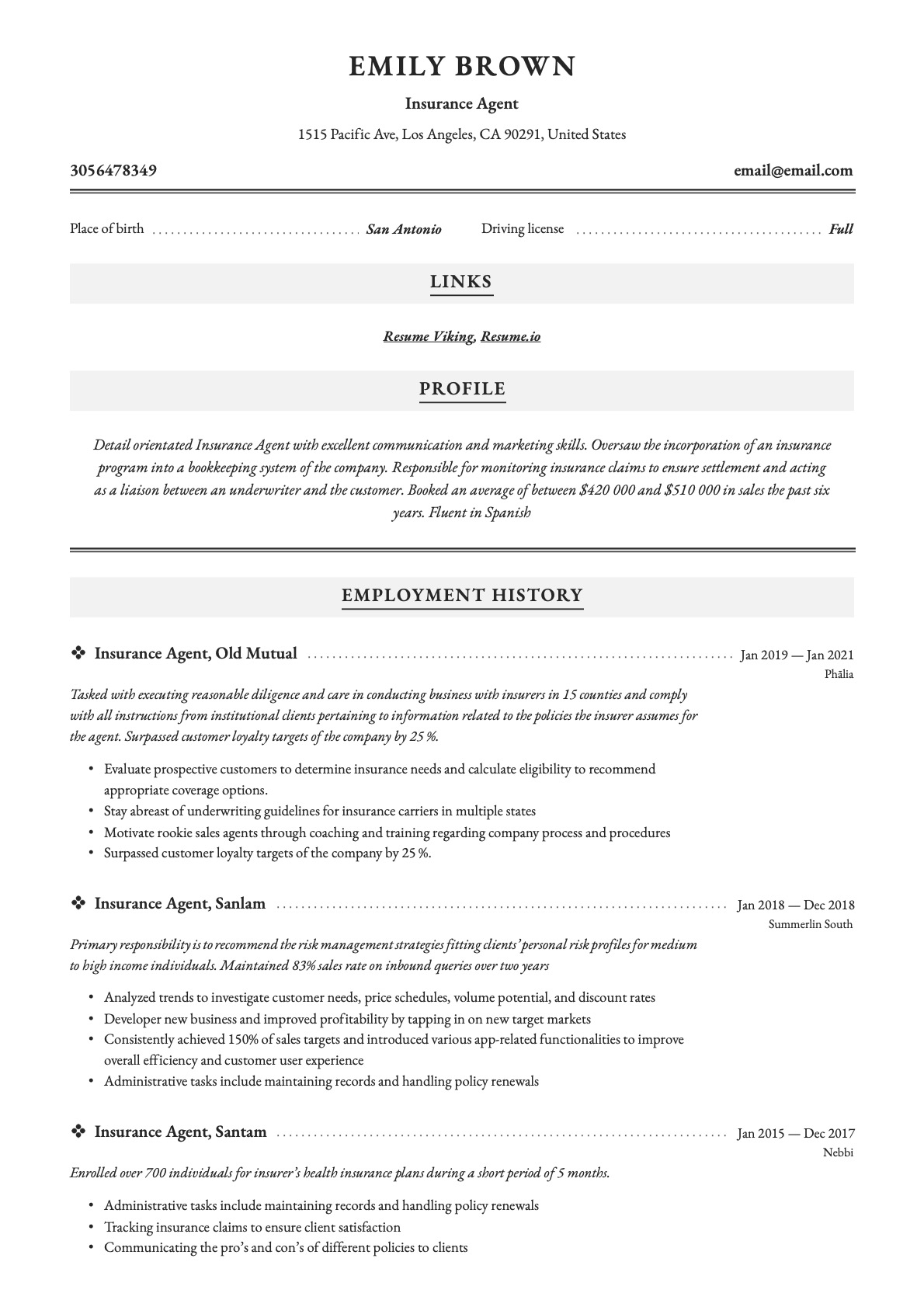 Example resume insurance agent-10