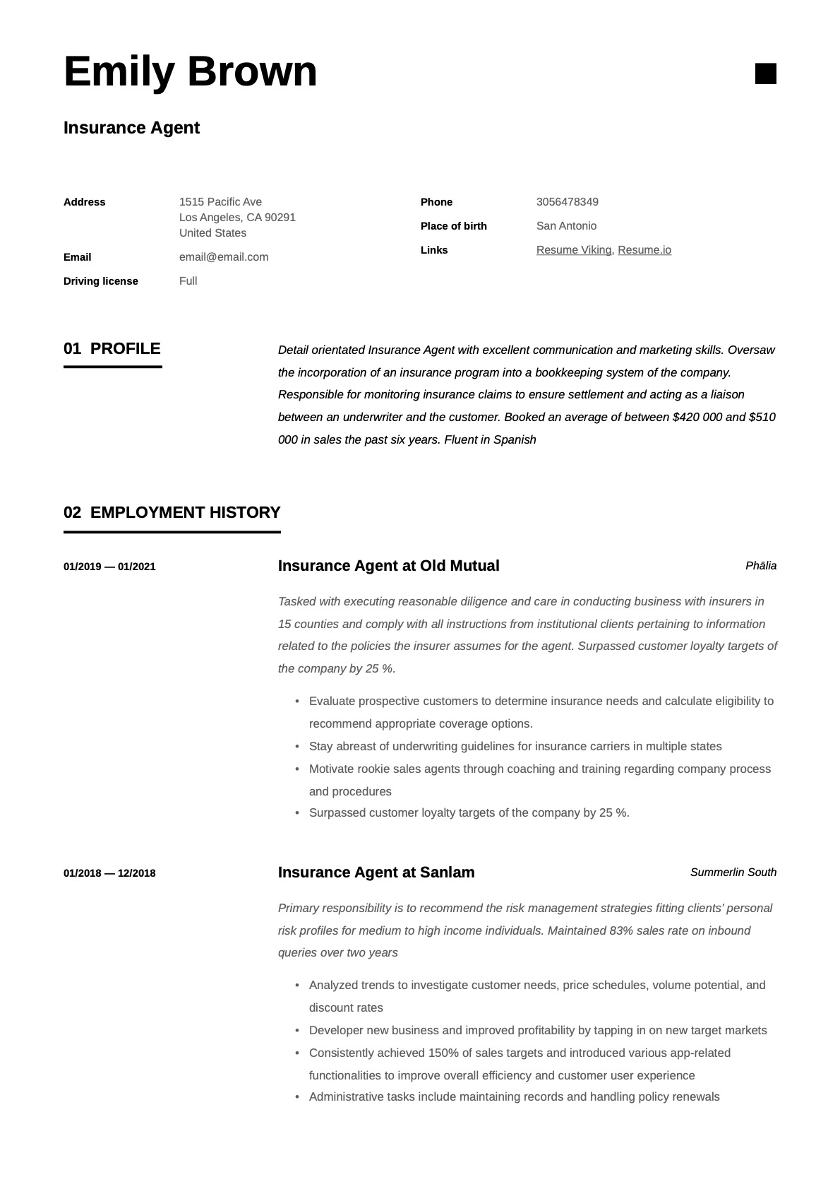 Example resume insurance agent-11