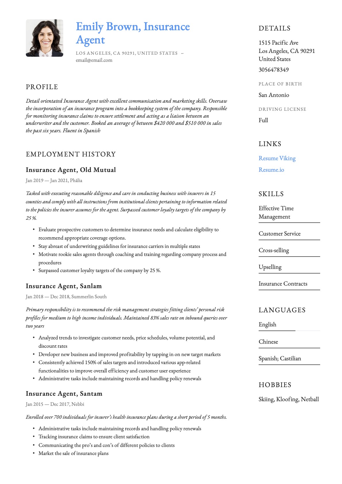 Example resume insurance agent-13
