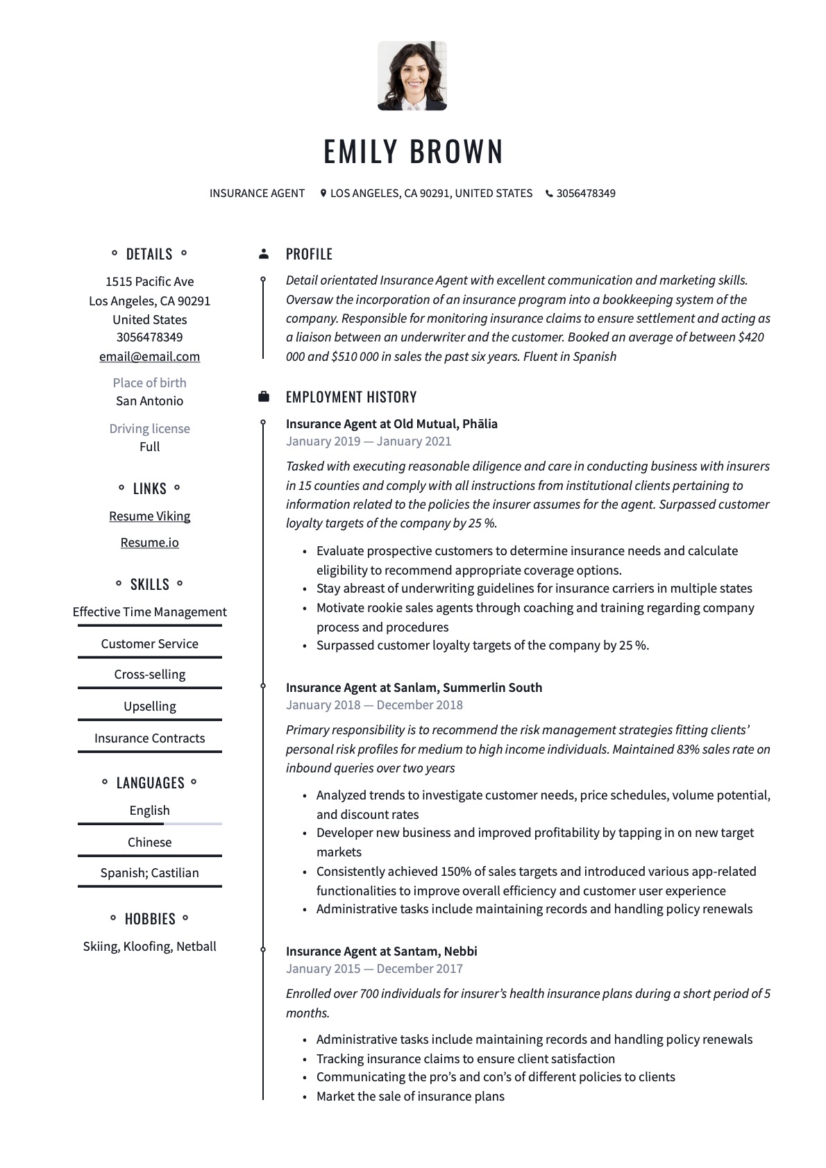 Example resume insurance agent-2