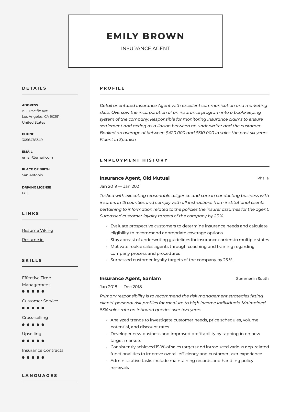 Example resume insurance agent-8