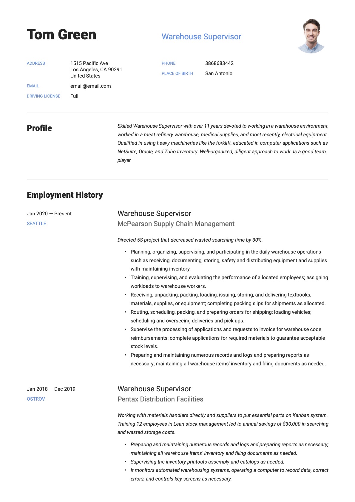 Example resume warehouse supervisor-16