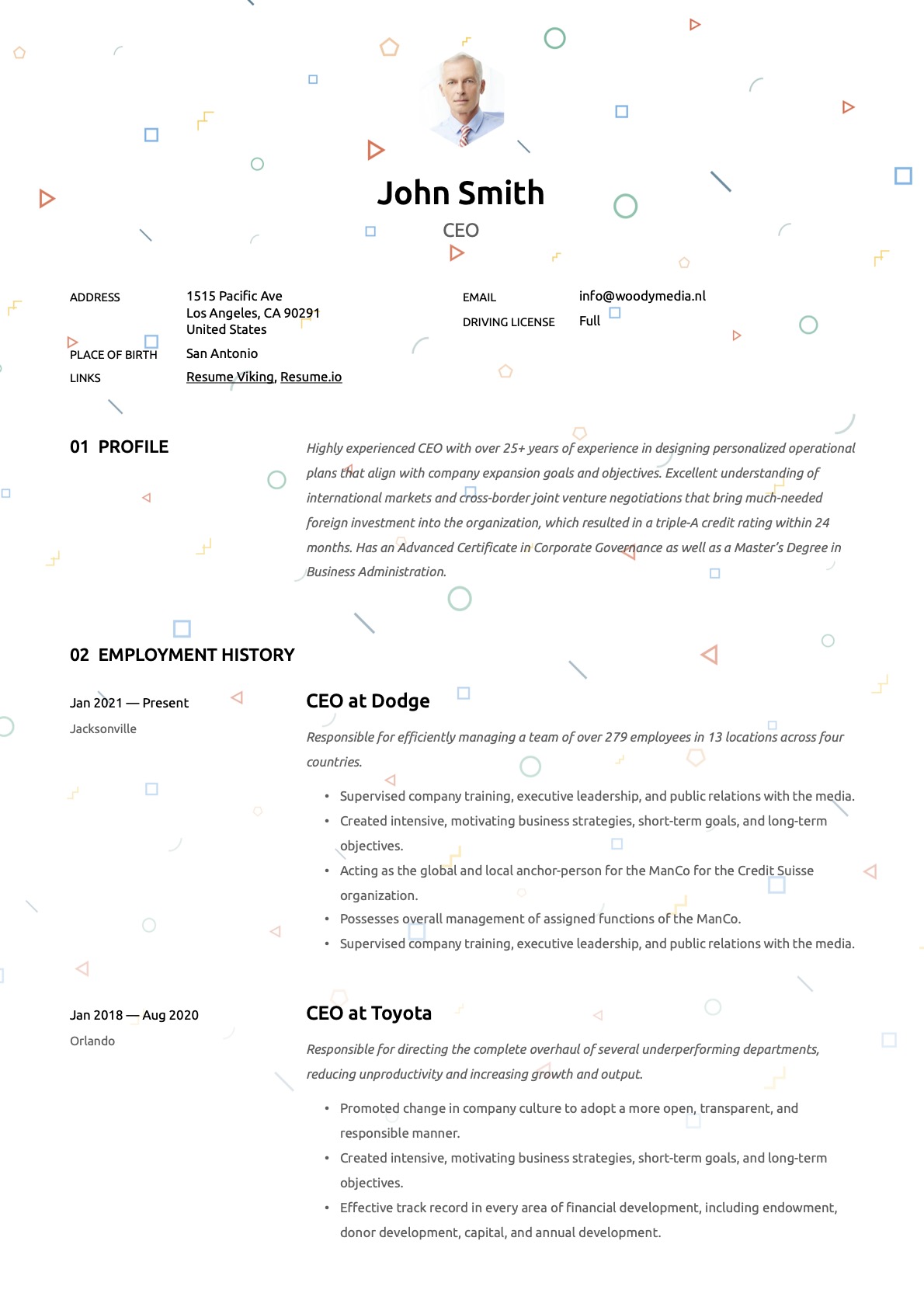 Example Resume CEO-15