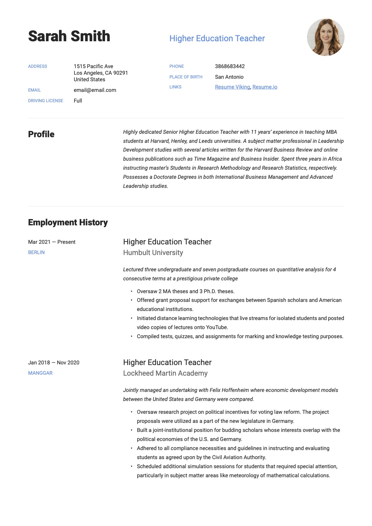 Example Resume Higher Education Teacher-16