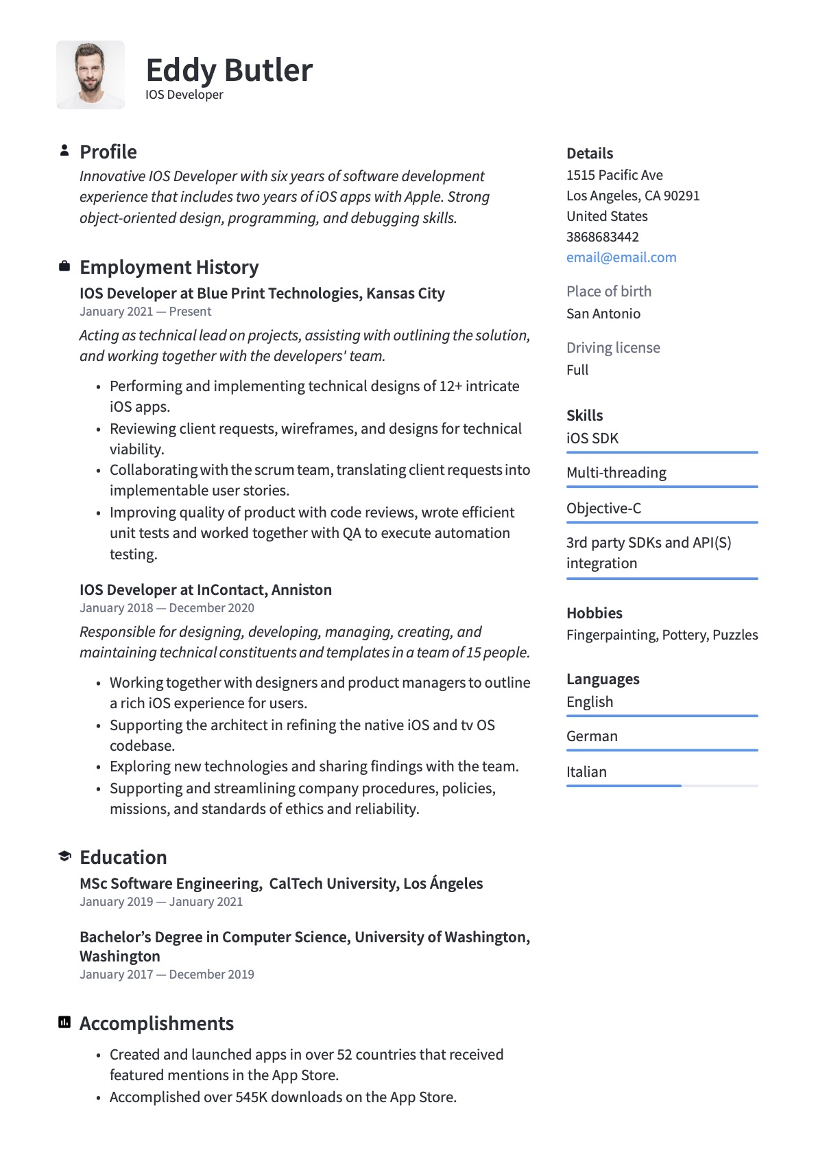 Example Resume IOS Developer-1