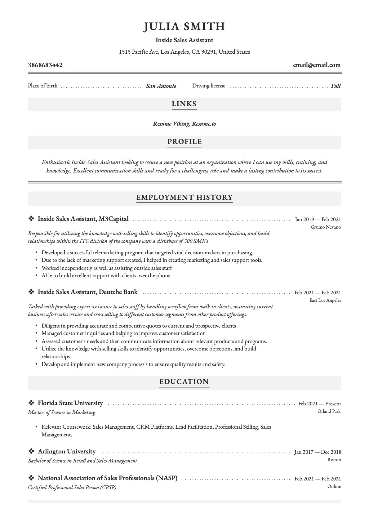 Example Resume Inside Sales Assistant-10